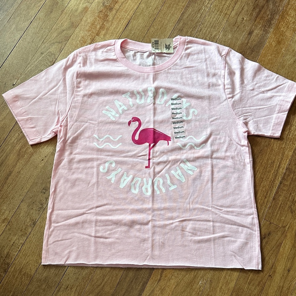 Pink Naturdays Cropped Graphic Tee - M